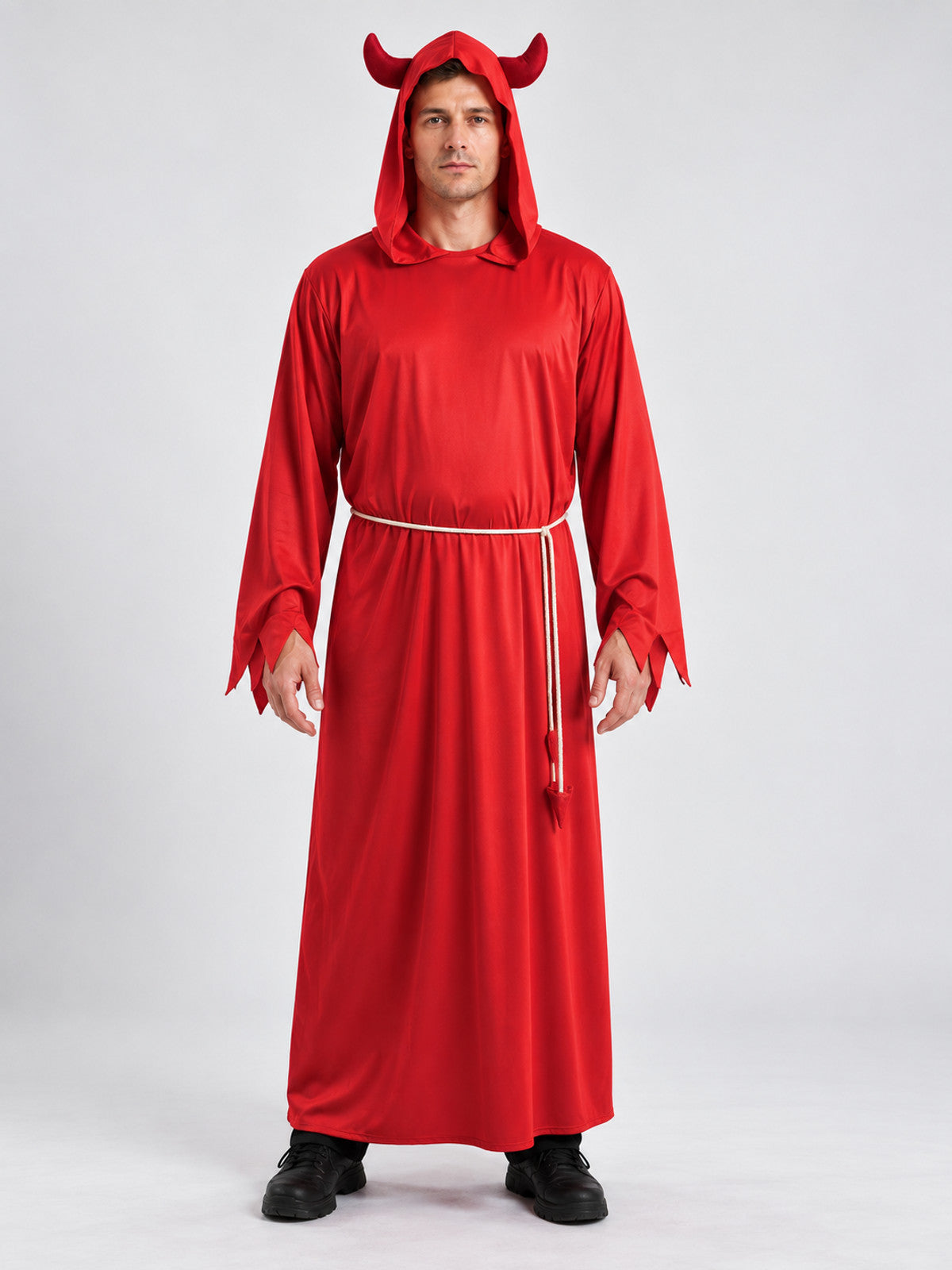 Adult demon costume, red with horns