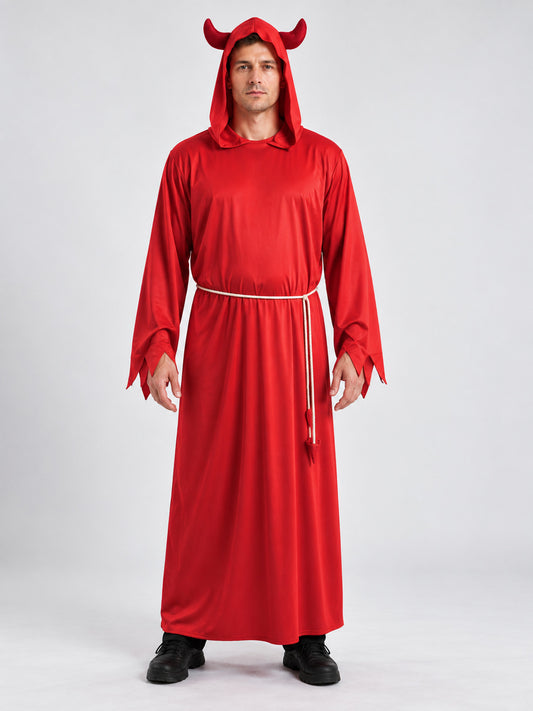 Adult demon costume, red with horns