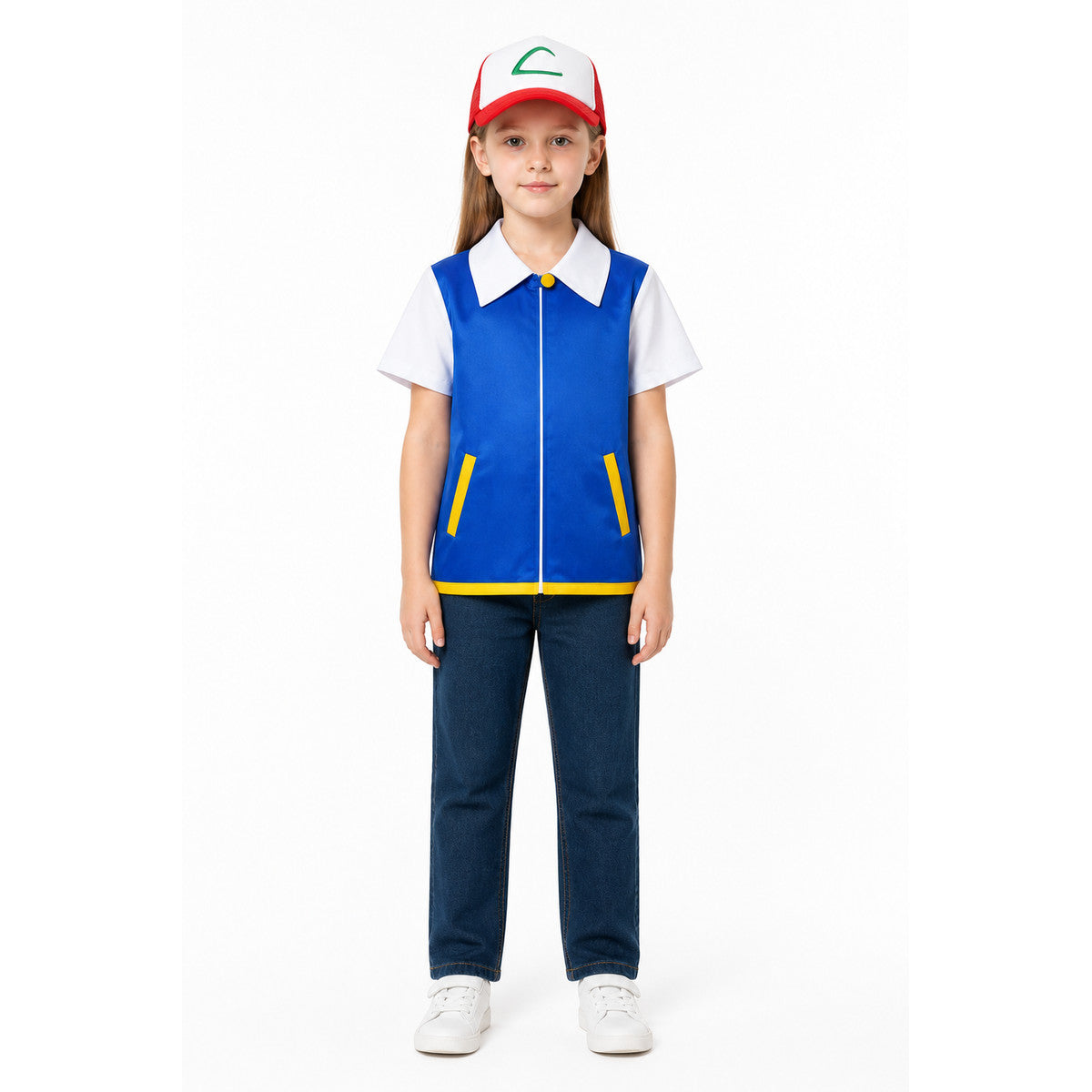 Blue Jacket with White Collar and Cosplay Cap main product view