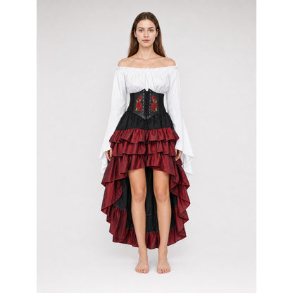Gothic Costume with Corset and Tiered Skirt