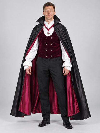 Vampire Halloween Costume with Cape and Vest
