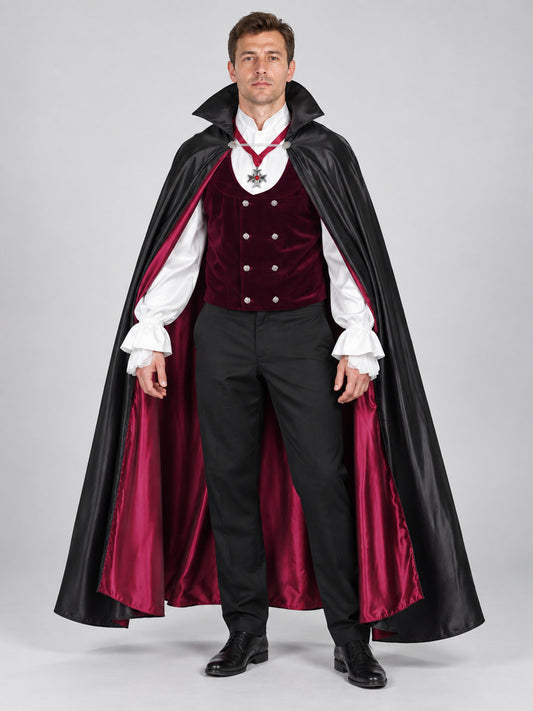 Vampire Halloween Costume with Cape and Vest
