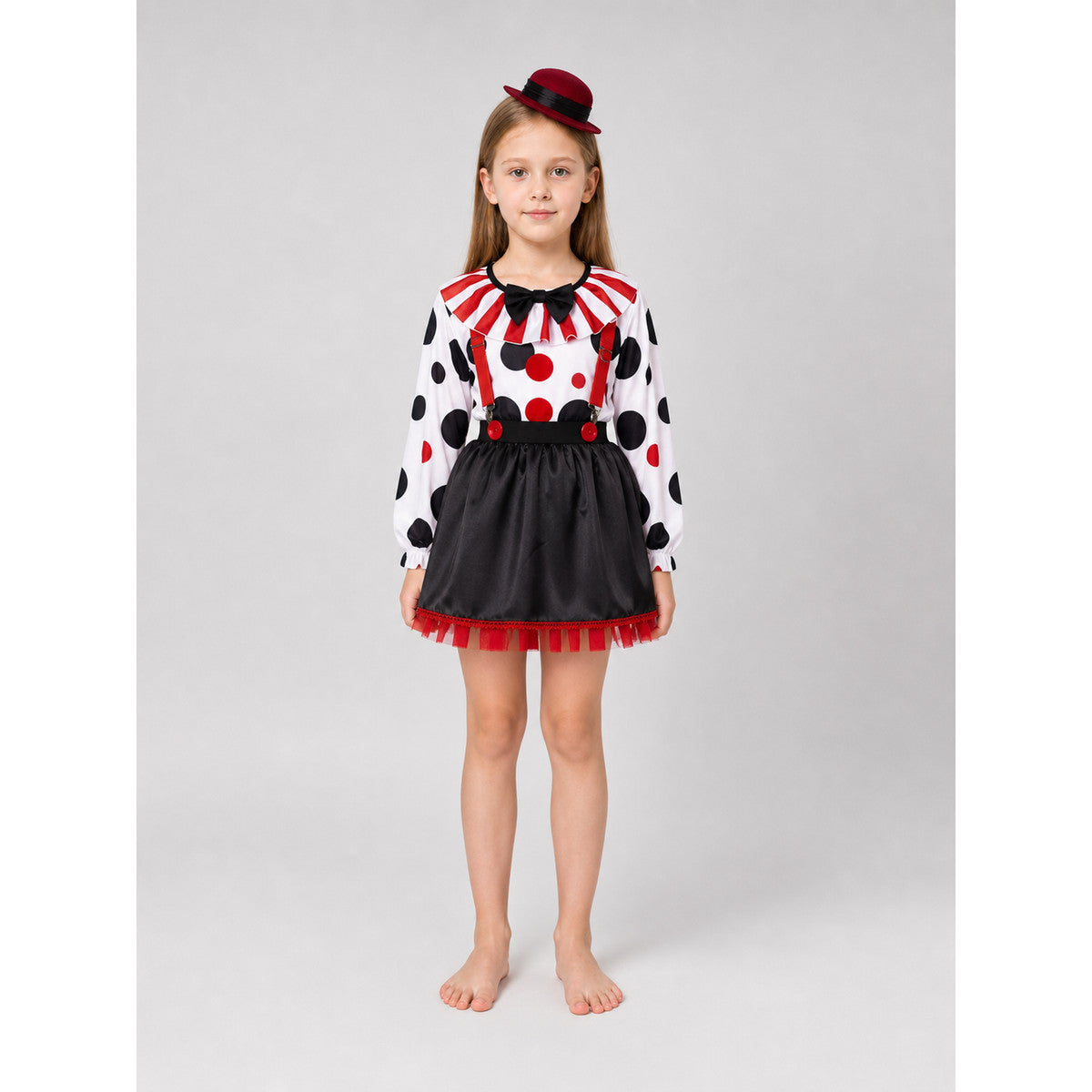 Children's Clown Costume with Skirt and Hat for Stage Performances
