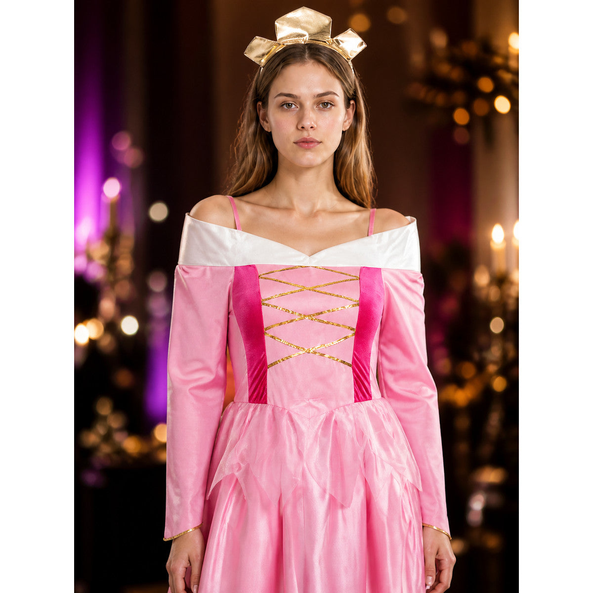 Long Off-the-Shoulder Princess Dress for Cosplay on-model view