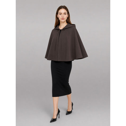 Dark Brown Hooded Costume Cloak