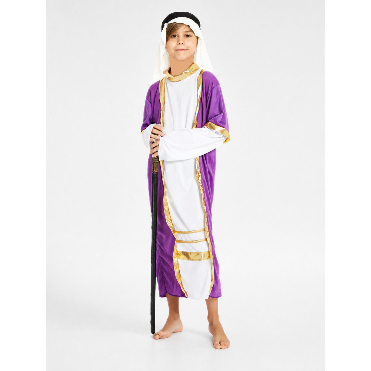 Kids' Arabian Costume with Cape and Headpiece on-model view