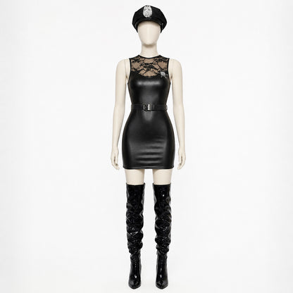 Police Costume with Lace Insert and Decorative Badge main product view