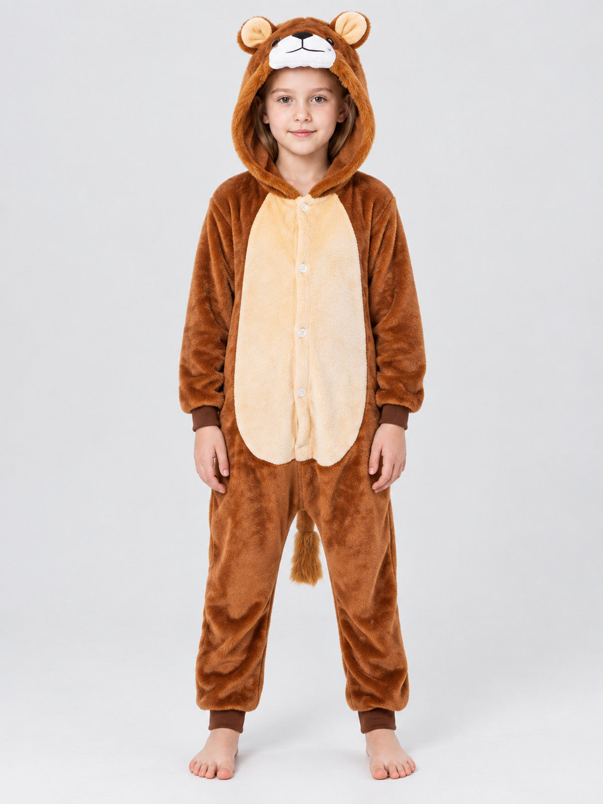 Plush Hooded Pajama Jumpsuit with Ears
