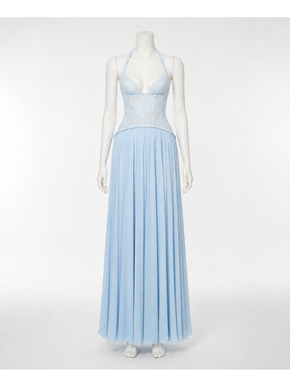 Spaghetti-Strap Dress with a Corset-Style Bodice