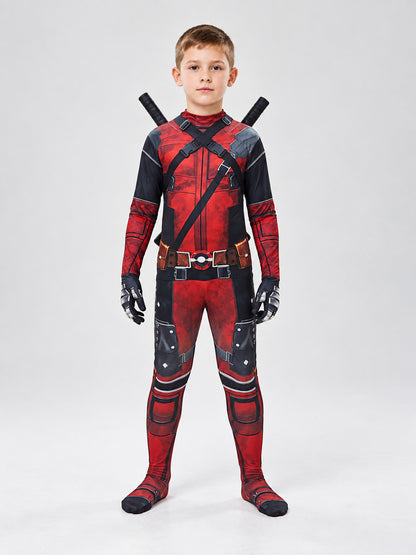 Red and Black Superhero Cosplay Costume with Mask