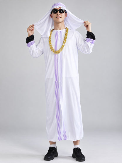 Carnival Costume with Headpiece, Glasses, and Chain