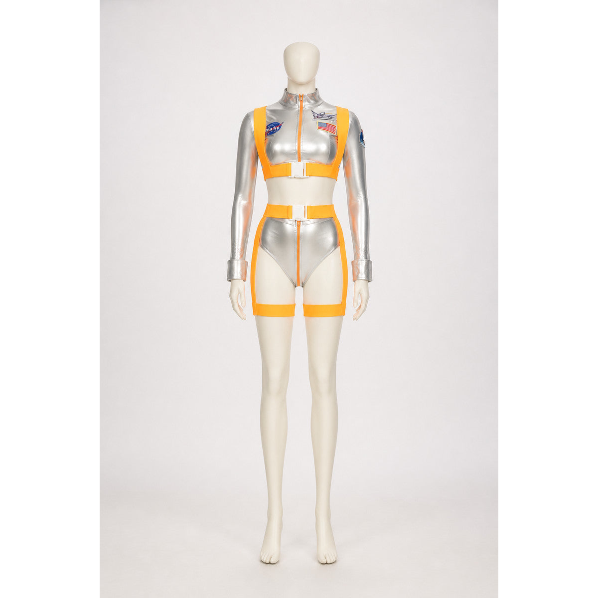 Men's Silver and Orange Astronaut Stage Costume main product view