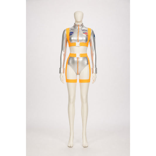 Men's Silver and Orange Astronaut Stage Costume main product view