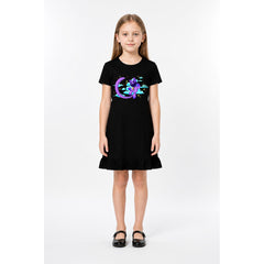Black Poppy Playtime Cosplay Dress with Animal Prints