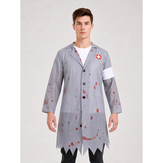 Doctor Costume with Blood Stains and Knife