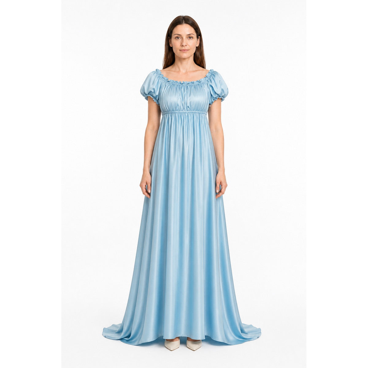 Long Light Blue Bridgerton Dress for Balls and Cosplay main product view
