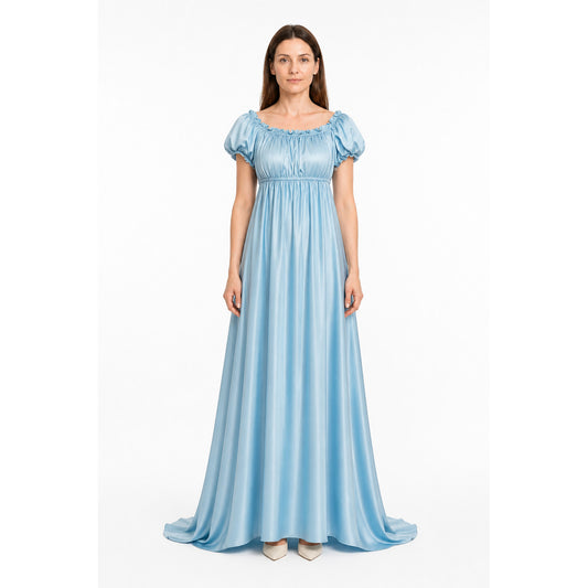 Long Light Blue Bridgerton Dress for Balls and Cosplay main product view