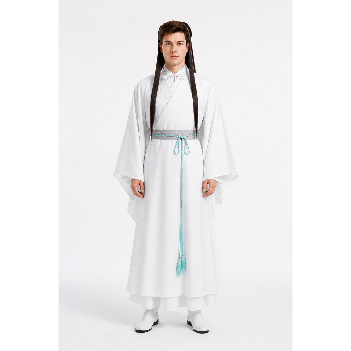 Xie Lian Cosplay Costume with Wig and Belt main product view