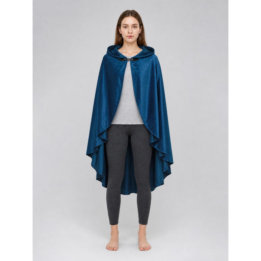 Blue Carnival Hooded Cape for Stage