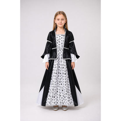 Black-and-White Witch Costume with Dress and Cape main product view