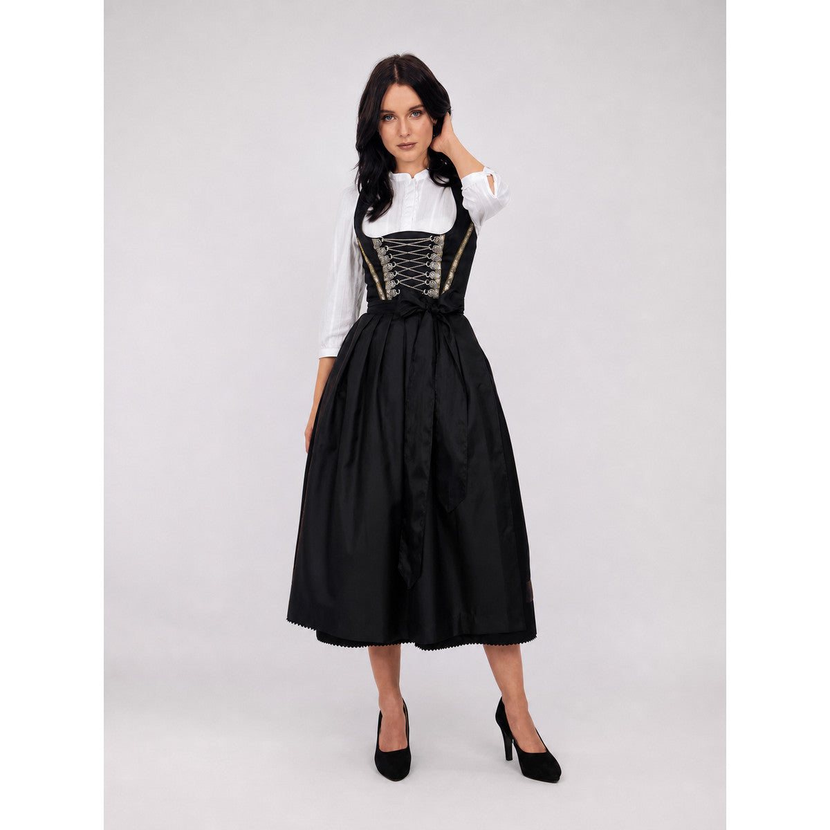 Dirndl Dress with Lacing for Oktoberfest on-model view