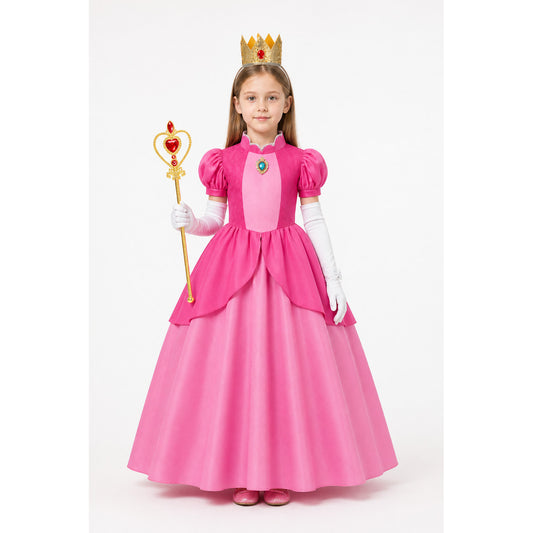 Pink Princess Costume with Crown and Scepter main product view
