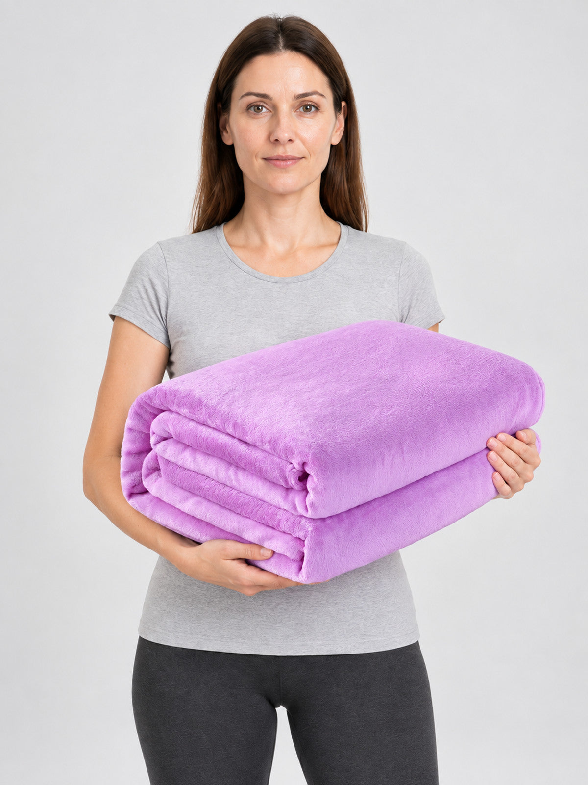 Solid Soft Fuzzy Polyester Blanket Lavender