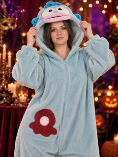Coral Fleece Hooded Pajama Jumpsuit