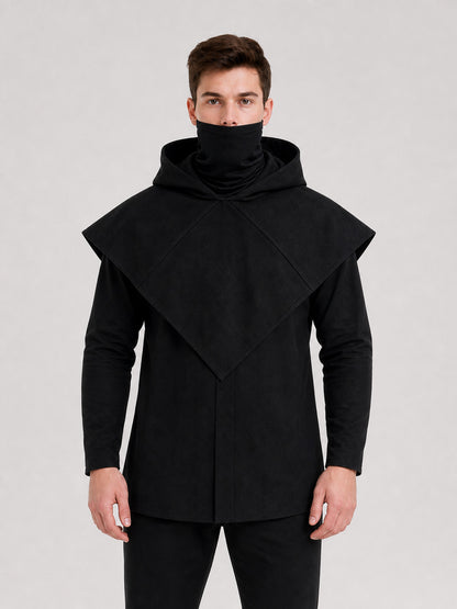 Black Carnival Cloak with Hood and Mask