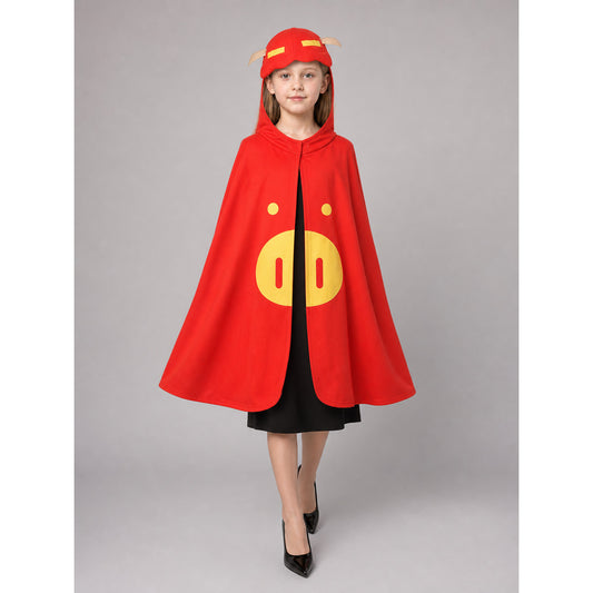 Red Superhero Costume with Yellow Details