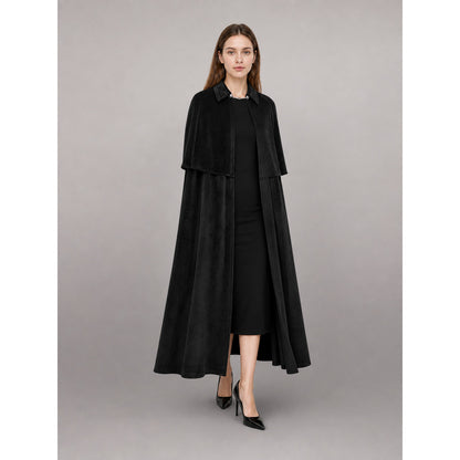 Black Gothic Costume Cloak with Collar