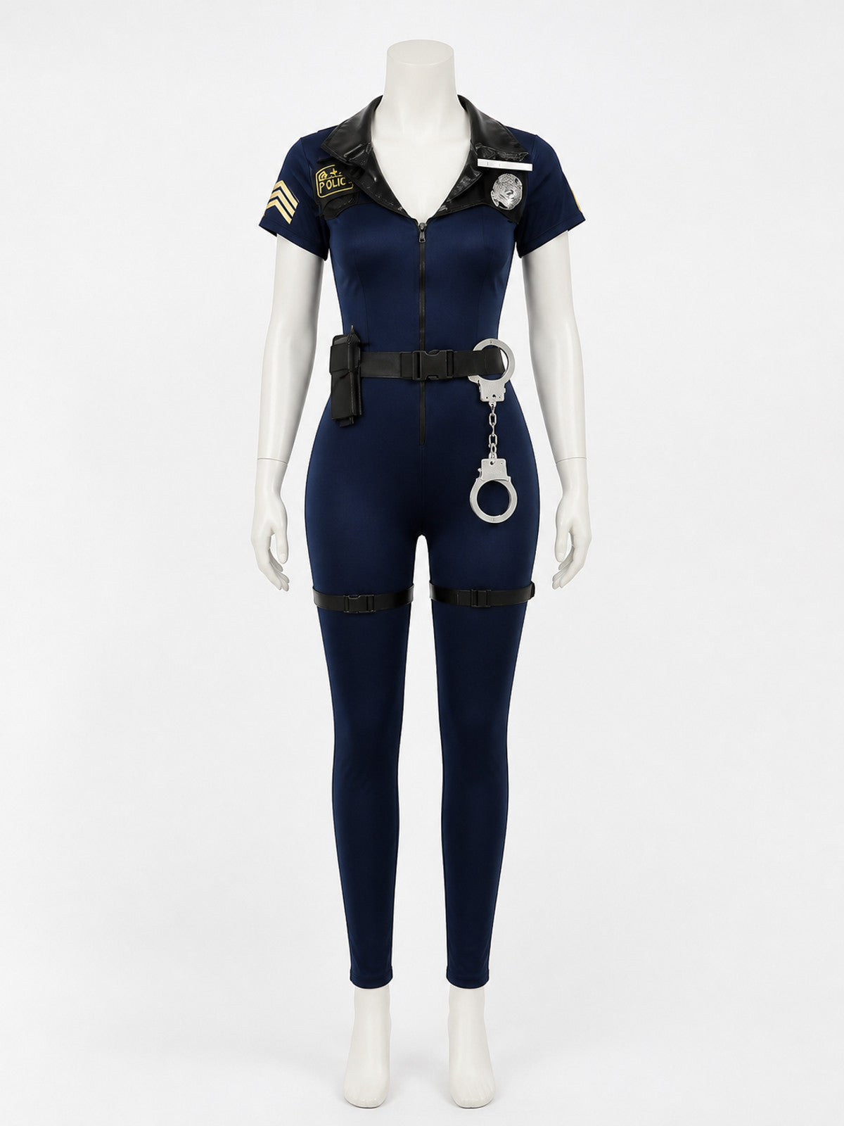 Women's Fitted Police Costume for Cosplay on-model view