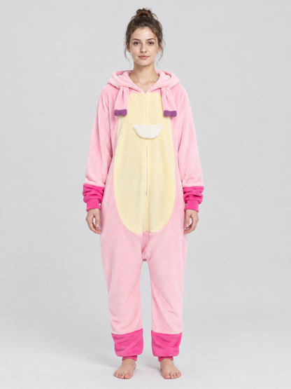Cartoon-Style Hooded Pajama Jumpsuit