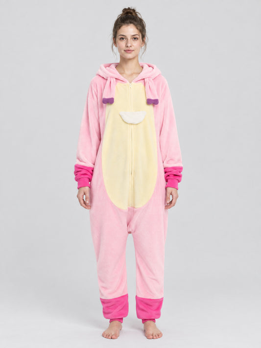 Cartoon-Style Hooded Pajama Jumpsuit