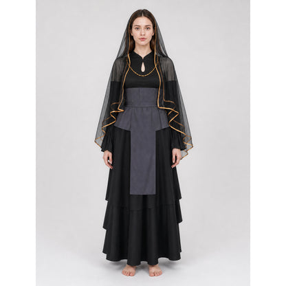 Hinata Cosplay Set with Veil and Layered Skirt