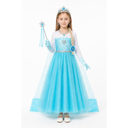 Elsa Carnival Costume with Dress and Accessories main product view