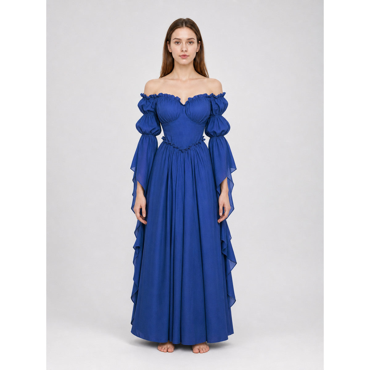 Vintage-Style Medieval Dress, Blue