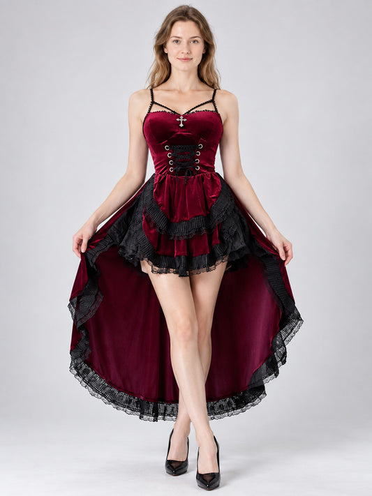 Gothic-Style Lace Carnival Dress