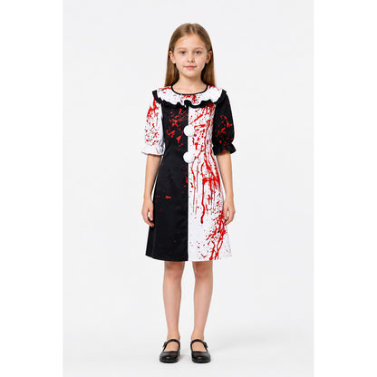 Clown Cosplay Dress with Blood Splatter main product view