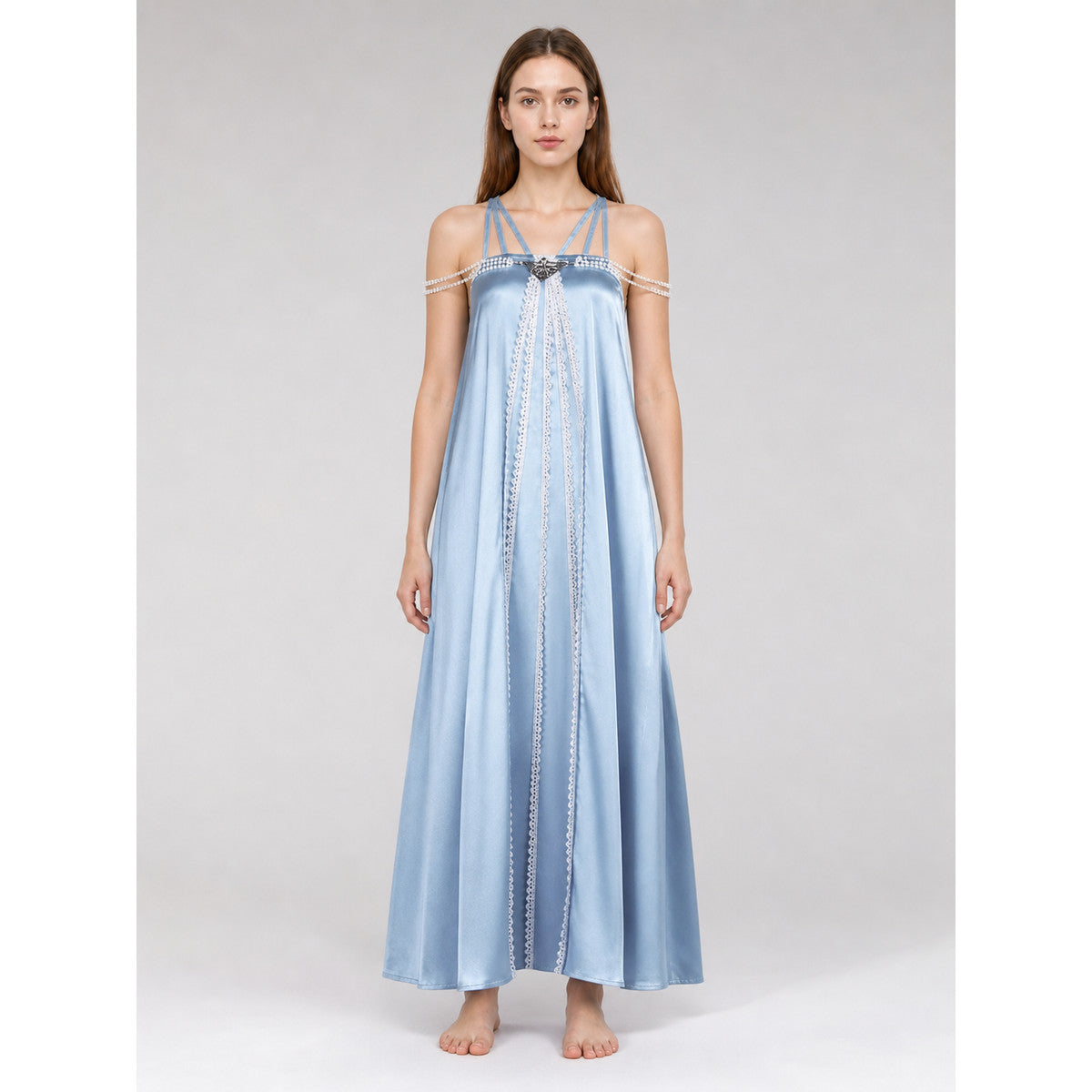 Blue Star Wars Cosplay Dress with Lace