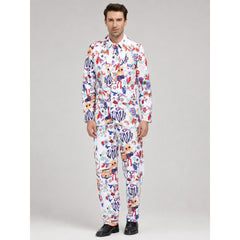 Single-Breasted Two-Piece Suit with Colorful LOVE Print