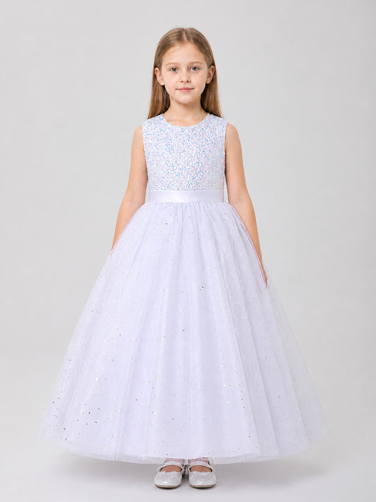 Long Princess Dress with Sequins and Pattern on-model view