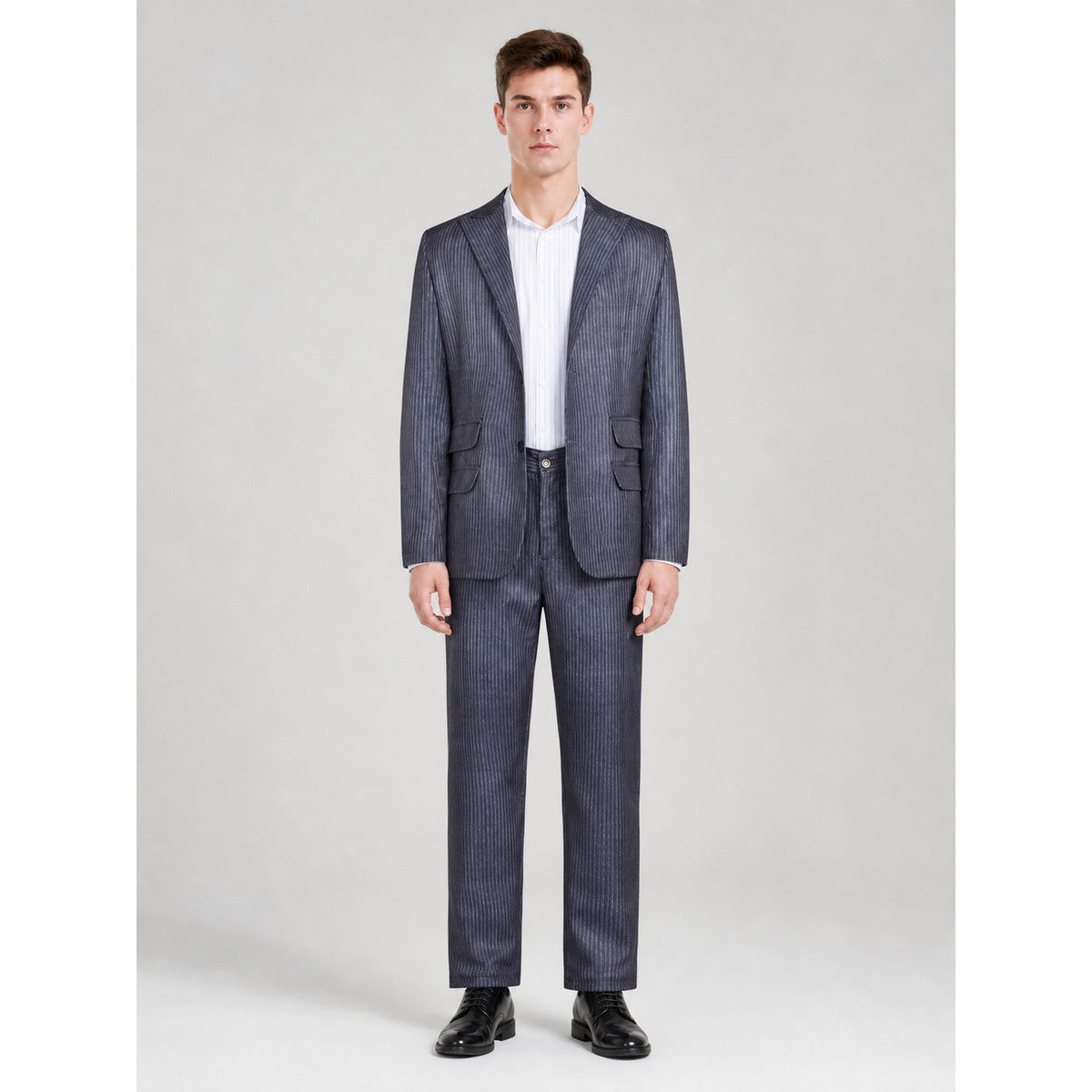 Pinstripe Two-Piece Suit: Blazer and Pants