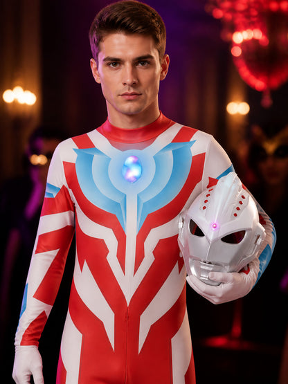 Light-Up Ultraman Galaxy Jumpsuit Costume Cosplay on-model view