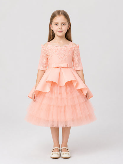 Princess Lace and Tulle Party Tutu Dress on-model view