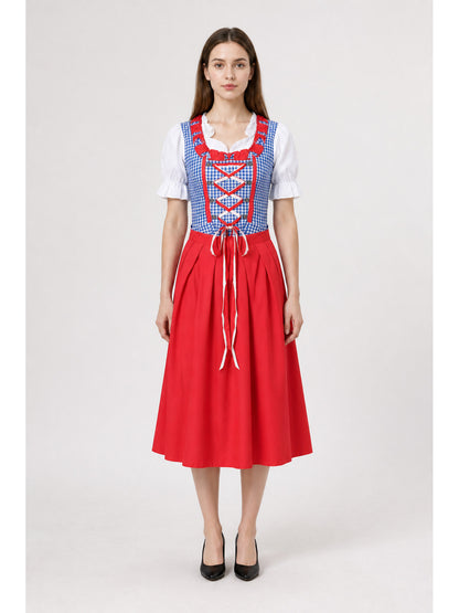 Long Folk-Style Dress with Lacing main product view