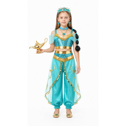 Jasmine Costume with Sequins and Harem Pants for Halloween main product view