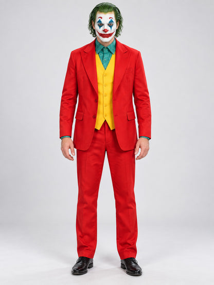 Clown Carnival Costume with Mask, Red