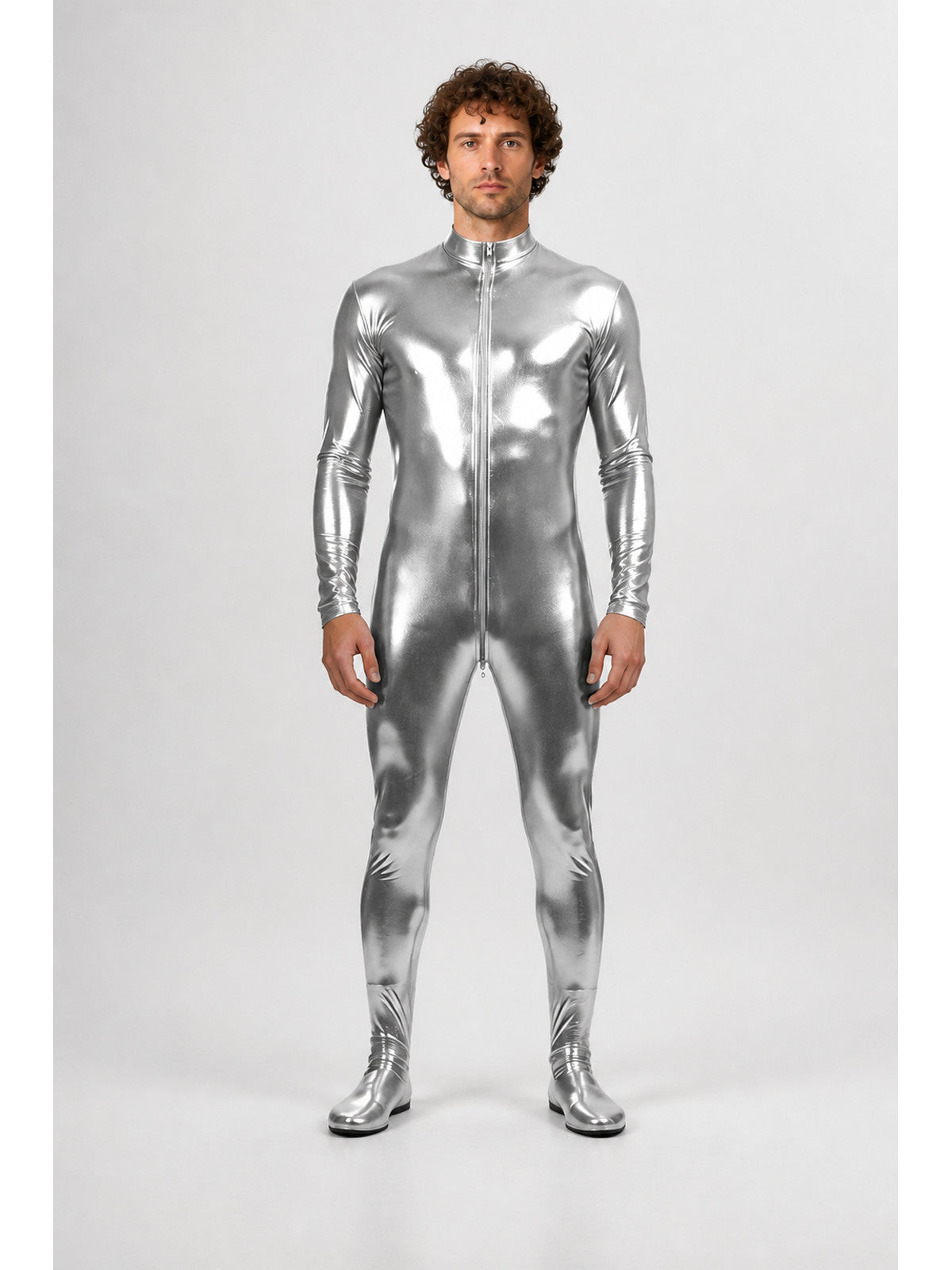 Glossy Silver Stage Jumpsuit main product view