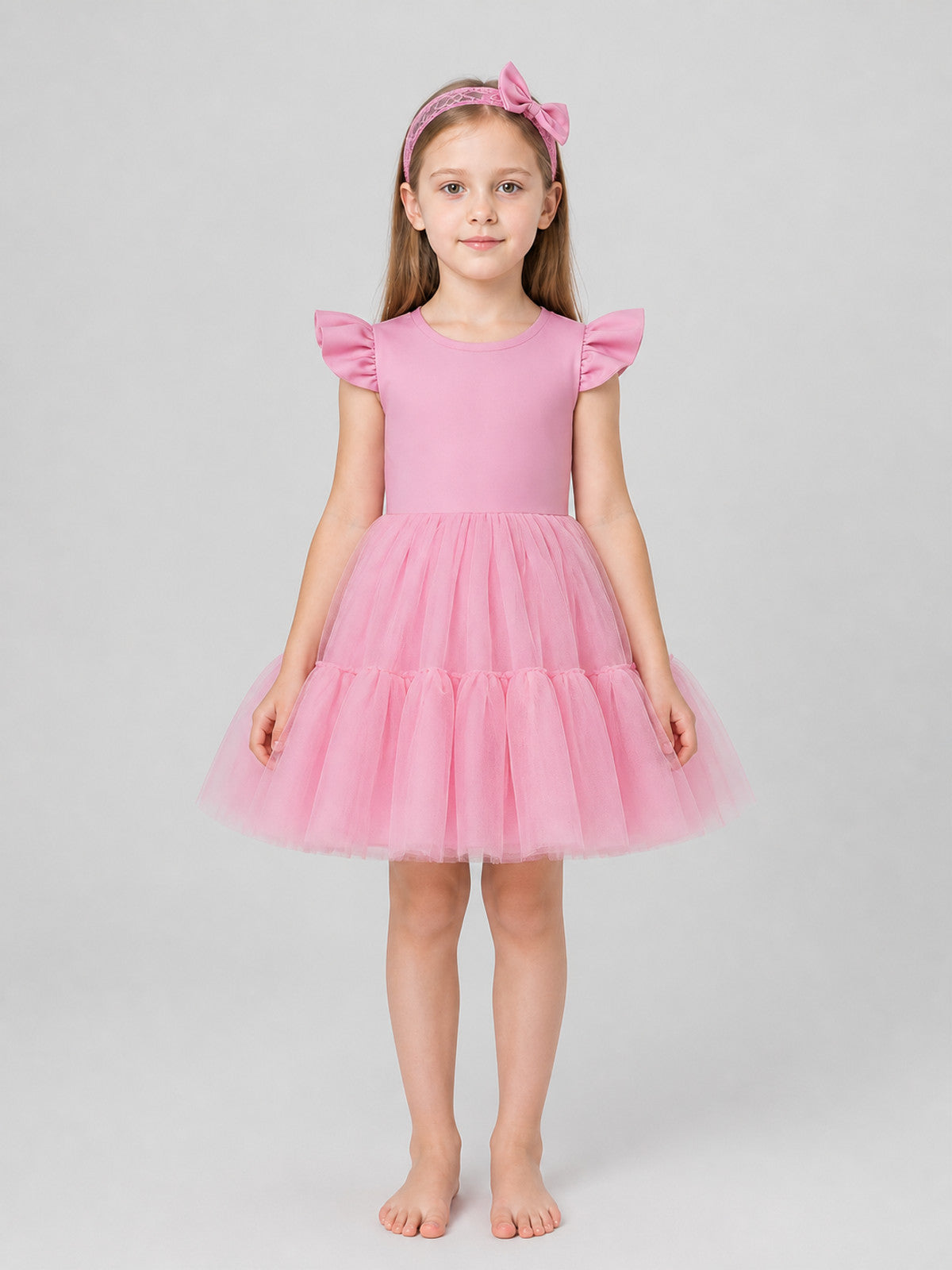 Girls' Dressy Princess Dress with Headband on-model view
